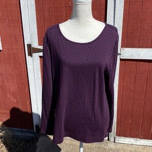 4/$20 purple polka dot long sleeve top